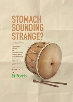 a poster with an image of a drum and sticks