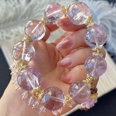 Material:Amethyst Quartz beads The accessories are alluvial gold. 14k gold-plated and inlaid with zircons. hand circumference around 16mm size :  18mm quantity: one strand  6mm approx 29 pcs one strands 7mm approx25 pcs one strands 8mm approx 22 pcs one strands 9mm approx 21pcs one strands 10mm approx 19 pcs one strands 11mm approx 18pcs one strands 12mm approx 16 pcs one strands 13mm approx 16 pcs one strands 14mm approx 15 pcs one strands 15mm approx 14pcs one strands 16mm approx 14 pcs one st Elegant Round Beads Crystal Healing Bracelet, Gold Beaded Gemstone Bracelets For Jewelry Making, Spiritual Amethyst Gold Bracelets, Elegant Crystal Bracelet With Gold Beads As Gift, Elegant Round Crystal Bracelet With Gemstone Beads, Elegant Purple Crystal Bracelet For Healing, Luxury Purple Jewelry With Round Beads, Elegant Lavender Beaded Bracelets With Faceted Beads, Elegant Lavender Bracelets With Faceted Beads