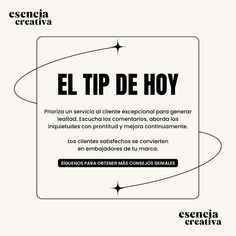 an advertisement for the spanish language book el tip de hoy, which is written in black