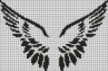 a cross stitch pattern with an eagle on the front and back side, in black and white