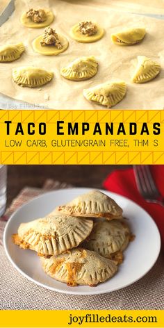 the recipe for taco empanadas is shown here