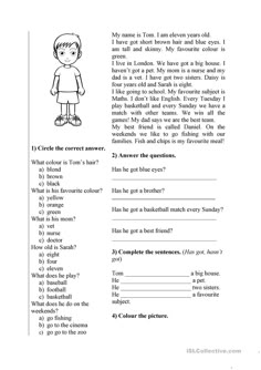 the worksheet for reading and writing about children's feelings, with an image of