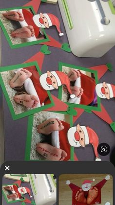 an image of some pictures with santa clause on them