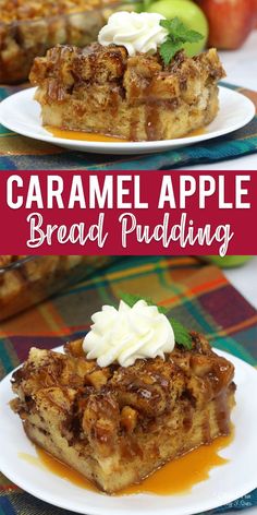 this caramel apple bread pudding is the perfect dessert for fall