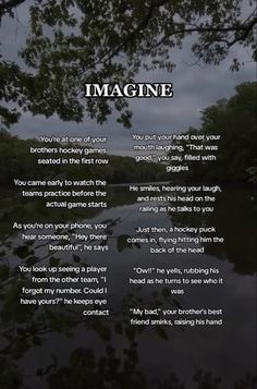 the poem imagine is written in front of a lake with trees and clouds above it