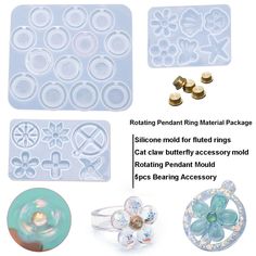 various molds and accessories for making jewelry