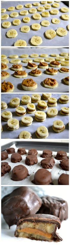 there are many cookies and pastries on the baking sheet