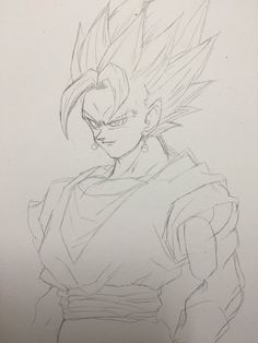 a pencil drawing of gohan from dragon ball z super saiyans by on devi