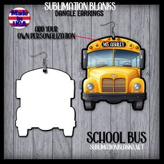 a school bus is hanging on a wooden wall with the words submation blanks