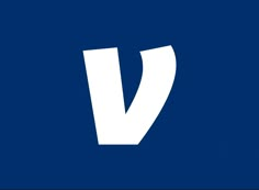 the letter v is white on a blue background