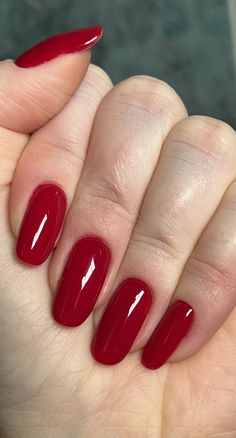 Long Round Red Nails, Manicure Gel Nails, Cute Red Nails, Long Red Nails, Red Nail Art Designs, Russian Manicure, Russian Red, Hello Nails, Manicure Gel