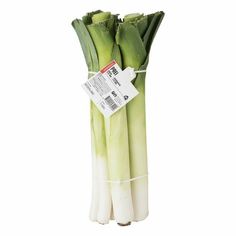 celery stalks with price tag on white background