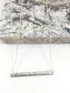 Patterned Bar Sterling Silver necklace-fashion jewelry-simple jewelry-modern necklace-bar necklace-audriasprettypieces #silverbarnecklace #barnecklace #sterlingsilverjewelry Necklace Bar, Bar Necklace, Arrow Necklace