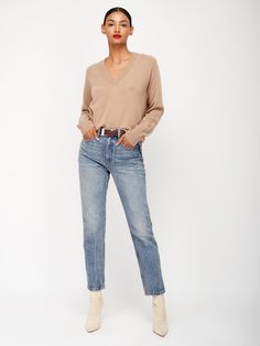 Vneck Sweater Outfit Woman, Classic V-neck Fall Sweater, Casual V-neck Sweater With Fine Knit, Classic V-neck Sweater For Fall, Casual Long Sleeve V-neck Sweater For Work, Casual Fine Knit V-neck Sweater For Fall, Casual V-neck Sweater For Fall, Classic V-neck Sweater For Layering, Classic Long Sleeve V-neck Sweater For Fall