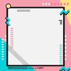 an abstract background with geometric shapes and lines in pink, blue, yellow and green