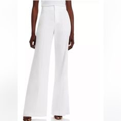 Alice+Olivia Wide Leg Pants In White Color. Self: 56% Linen, 43% Viscose, 1% Elastane Made In Vietnam Professional Dry Clean Only Zip Fly With Hook And Bar Closure 4-Pocket Design. Size 4.In Very Good Condition Knit Wide Leg Pants, Olivia White, Stacey Bendet, High Waist Wide Leg Pants, Alice And Olivia, Women's Wear, Down To Earth, Woman Colour, Alice Olivia