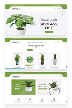 an image of a website page with plants in pots and potted plants on it