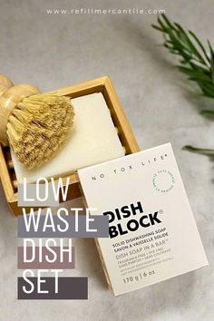 Upgrade your kitchen routine with our Low Waste Dishwashing Set, a sustainable alternative to traditional dishwashing products. This eco-friendly bundle includes a durable bamboo dish brush, a concentrated dish soap block, and a Moso bamboo holder, making it the perfect solution for anyone looking to reduce plastic waste in their daily cleaning tasks. Dish Soap Block, Soap Block, Bamboo Dishes, Dish Brush, Moso Bamboo