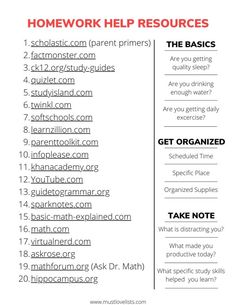 a printable homework checklist for homeschooling students to help them get organized