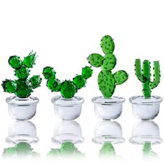 PRICES MAY VARY. What is the material?-- These cute cactus made of glass material, material is durable, practical and safe. will not easily break and durable.Size: about 5*3.6*2.5cm,4.5*2.7*2.5cm,4*4*2.5cm,6.2*3.5*2.5cm. What is the design inspiration?--Our glass blown art figurine design is inspired by nature and is handmade by artisans, each piece is unique! You will get super realistic artificial cactus succulents. It feels like real colors and details.Blown glass cactus bonsai design craft o Bonsai Design, Cactus Bonsai, Artificial Cactus, Glass Cactus, Crystal Paperweight, Cactus Succulents, Cactus Design, Crystal Figurines, Crystal Crafts