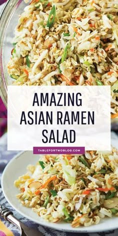 Asian Ramen Salad, Asian Ramen, Salad Macaroni, Salad Quinoa, Ramen Noodle Salad, Ramen Salad, Resep Salad, Pasta Carbonara, Cold Salad