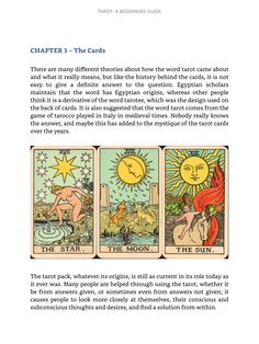 the tarot card is shown in this page