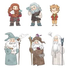 the wizard and his friends are all dressed up in different outfits, including one with a hat