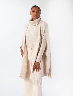 Take your style to monumental heights in this voluminous design! Pair it with our Marlene Top for an ultra luxe ensemble. This item is crafted with our newest poly blend eco-yarn. Oversized kimono cardigan with rib sleeves and offset sweep in floral cable relief pattern. 5% WOOL, 92% RECYCLED POLY, 3% ELASTANE #M6041 Kimono Cardigan, Unique Pieces, Wool, Wardrobe, Knitting, Pattern, Clothes