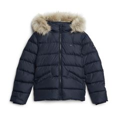 TOMMY HILFIGER ESSENTIAL DOWN FUR HOOD JACKET Winter Hooded Jacket With Faux Fur Trim, Tommy Hilfiger Hooded Winter Windbreaker, Tommy Hilfiger Hooded Winter Outerwear, Fur Hooded Jacket, Tommy Hilfiger Girl, Winter Hooded Jacket With Faux Fur Trim, Long Sleeve, Hood Jacket, Fur Hood Jacket, Magnolia Baby