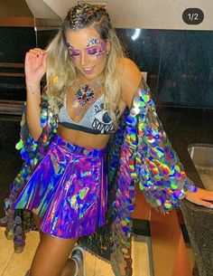 Disco Tech Outfit, Space Rave Outfit, Outfit Bizarro, Alien Rave Outfit, Coachella Birthday, Boom Festival, Pool Party Dresses, Coachella Party, Rave Festival Outfits