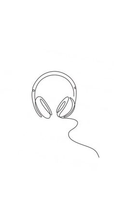 a line drawing of headphones on a white background