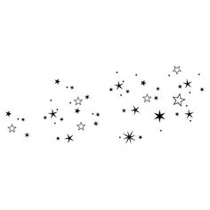 a black and white photo of stars flying in the air with one star falling off