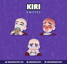 an image of four cartoon characters with different expressions on their faces and the words, kiri emotes