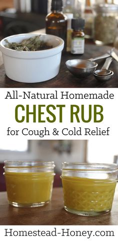 This all-natural cold relief chest rub, made with beeswax and herbal infused oils is a great remedy to have on hand for winter coughs and congestion. Homemade Chest Rub, Cooking With Turmeric, Cold Relief, Chest Rub, Rub Recipes, Natural Healing Remedies, Natural Cold Remedies, Cold Home Remedies, Cough Remedies