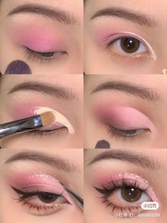 Pink Douyin Makeup, Spring Makeup Ideas, Pink Eye Makeup, Cute Eye Makeup, Doll Eye Makeup, Korean Eye Makeup, Ethereal Makeup, Pinterest Makeup