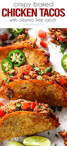 crispy baked chicken tacos with cilantro lime ranch