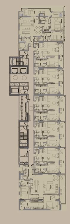 the floor plan for an apartment building with multiple floors and two levels, all connected to each other