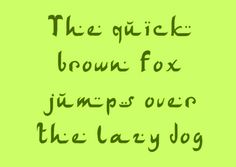 the quick brown fox jumps over the lazy dog is written in red ink on a white background