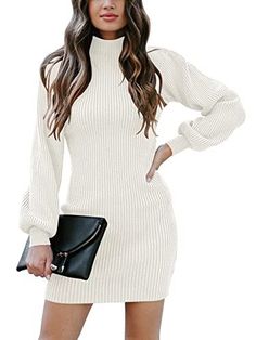 white sweater dress - bridal outfits - your pre-wedding warddrobe Fall Turtleneck, Sweater Bodycon, Women Turtleneck, Sweater Dress Casual, Bodycon Sweater Dress, Bodycon Sweater, Mini Sweater, Slim Sweater, Dress Sweater