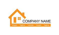 a logo for a company that sells real estate and homeowners, with an orange house