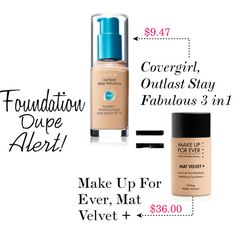 "Foundation Dupe Alert!!!" by sweetlikecandycane on Polyvore Mac Velvet Teddy, Cover Girl Makeup, High End Makeup, Skin Foundation, Cover Girl, Makeup Obsession, Contour Makeup, Kiss Makeup, Drugstore Makeup