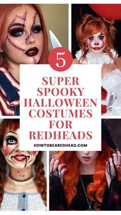 halloween costumes for redheads that are super spooky and creepy, with text overlay