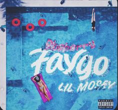 the album cover for faggo is shown above an aerial view of people swimming in a pool