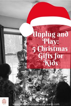 a christmas tree with the words upplug and play 5 christmas gifts for kids