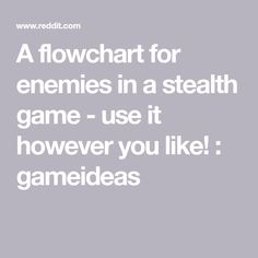 a flowchart for enemes in a stealth game - use it however you like game ideas