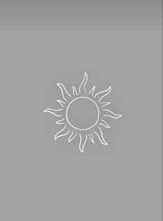 the sun is shown in white on a gray background, and it appears to be an outline