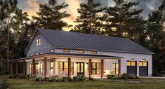 this is an artist's rendering of the modern farmhouse style house plans for small homes