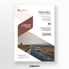 a travel brochure with an image of a car on the road