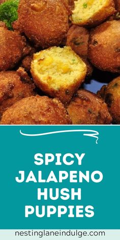 Spicy Jalapeno Hush Puppies recipe graphic. Crab Hush Puppies Recipe, Hush Puppies Recipe With Corn, Jalapeno Hush Puppies, Homemade Hushpuppies, Catfish Recipes, Pepper Salt, Classic Southern