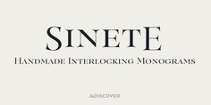 the title for sinette's handmade interlocking monograms is shown